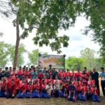 touching grass with students